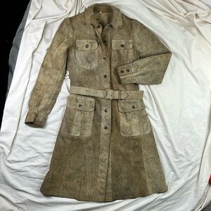 Vintage Suede Trench Coat